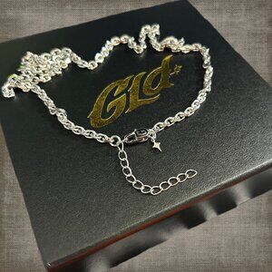 White Gold GLD Box Chain Necklace 20" Can Be Adjusted to 22" NWT